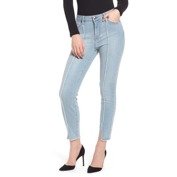 Good American Good Legs High Waist Shark Bite‎ Hem Skinny Jeans - Picture 1 of 9